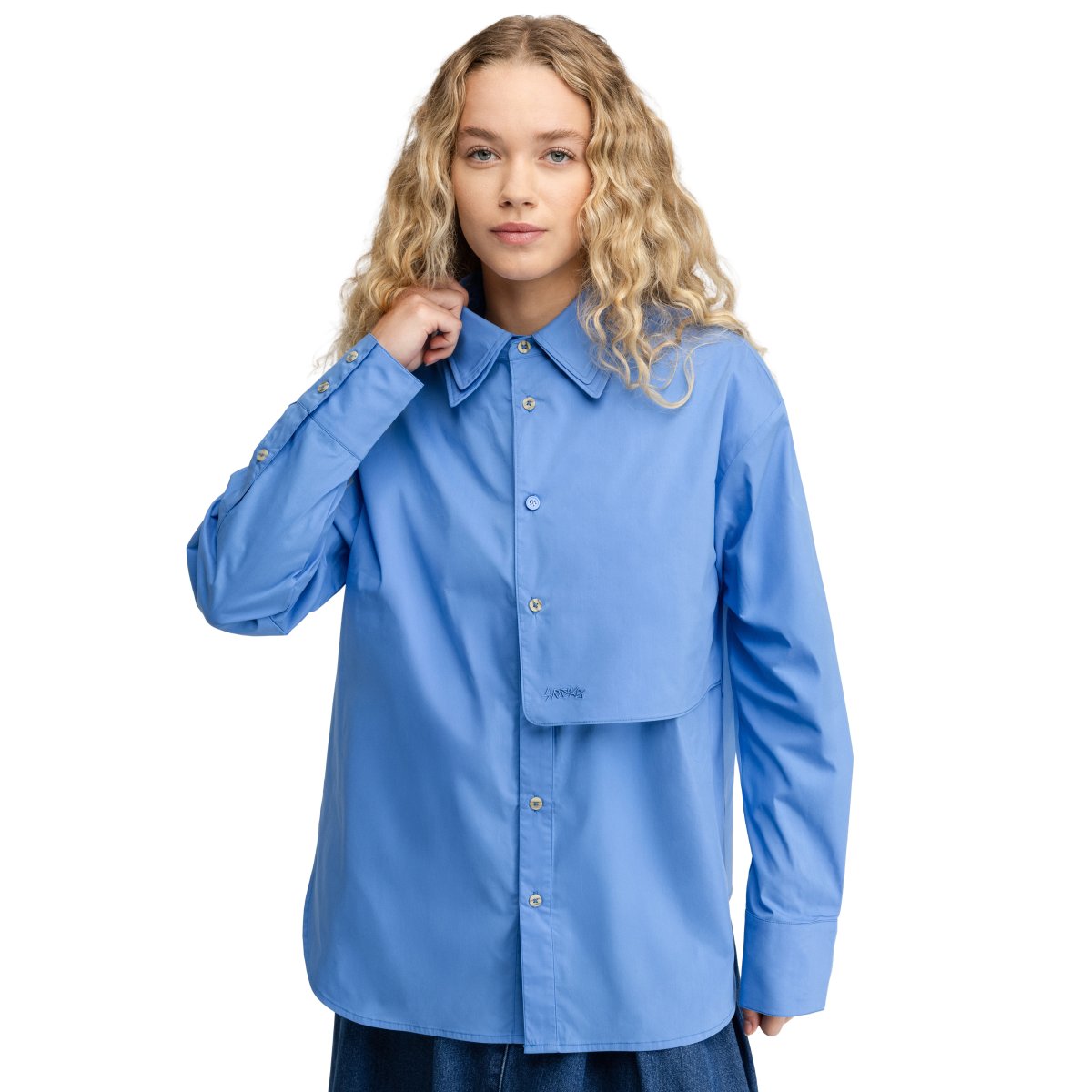 SIROKO - Camisa holgada manga larga para Mujer Siroko Marlene-W Blue_