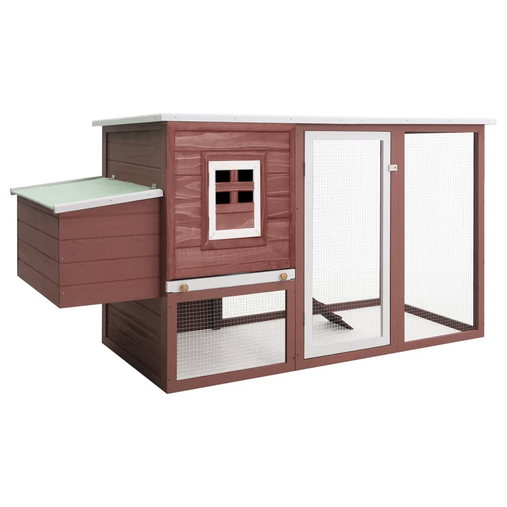 vidaXL Madera Gallinero con 1 Jaula para Huevos Animales Cerramiento Color Latón,  Gris,  Marrón y mas
