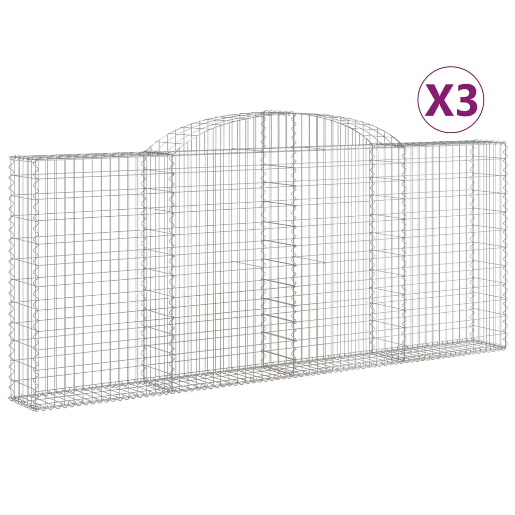 Cestas de Gaviones Vidaxl Forma de Arco Hierro 300 X 30 X 60/80 Cm