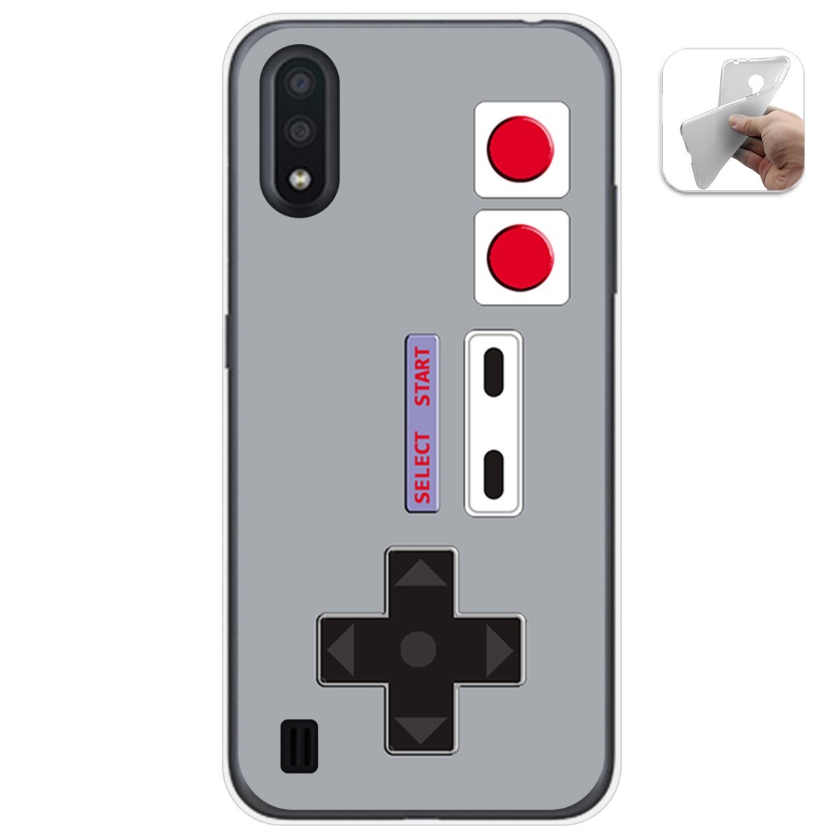 Tumundosmartphone Funda Gel Tpu para Samsung Galaxy A01 diseño Consola Dibujos
