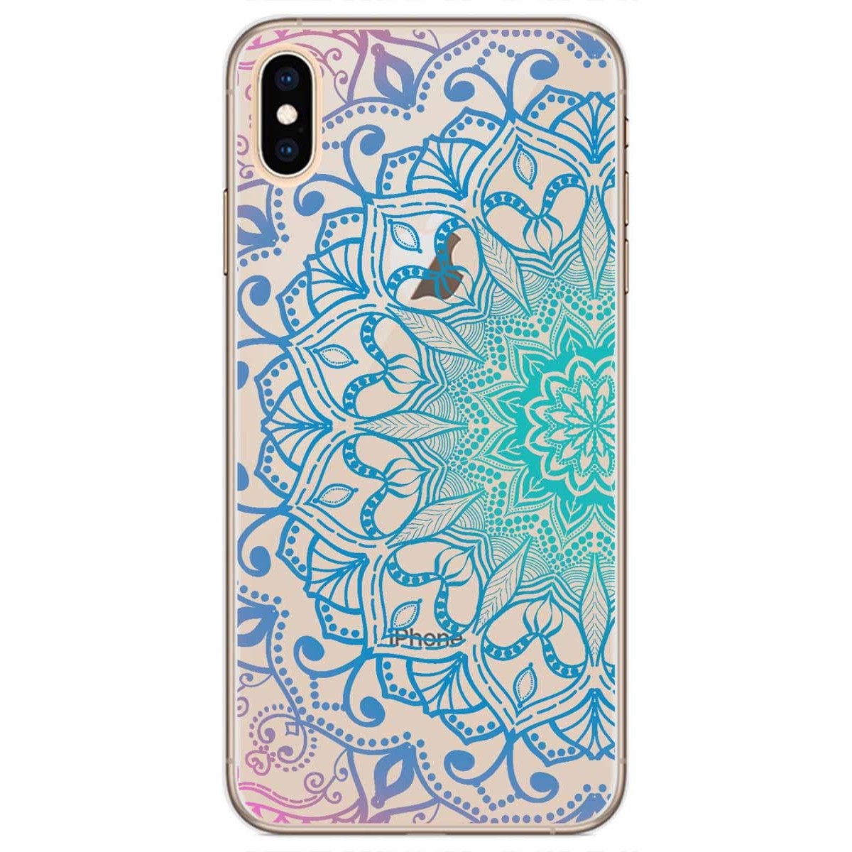 Tumundosmartphone Funda Gel Transparente para IPHONE XS Max Diseño Mandala Dibujos
