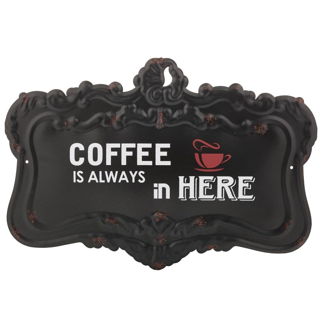 Wonderlust Deco - Placa de decoración de metal 30x45x1 Negro 30x45x1h cm