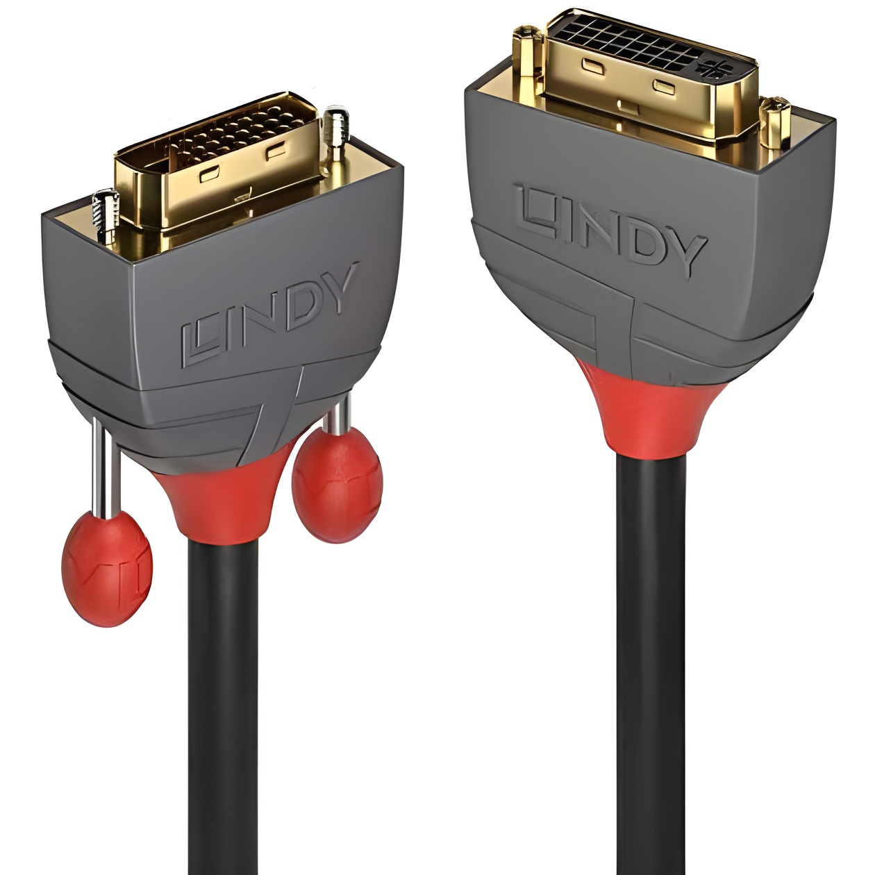 Lindy 36230 0.5m DVI-D DVI-I Negro cable DVI - Cables DVI (0,5 m, DVI-D, DVI-I, Macho, Hembra, Oro)