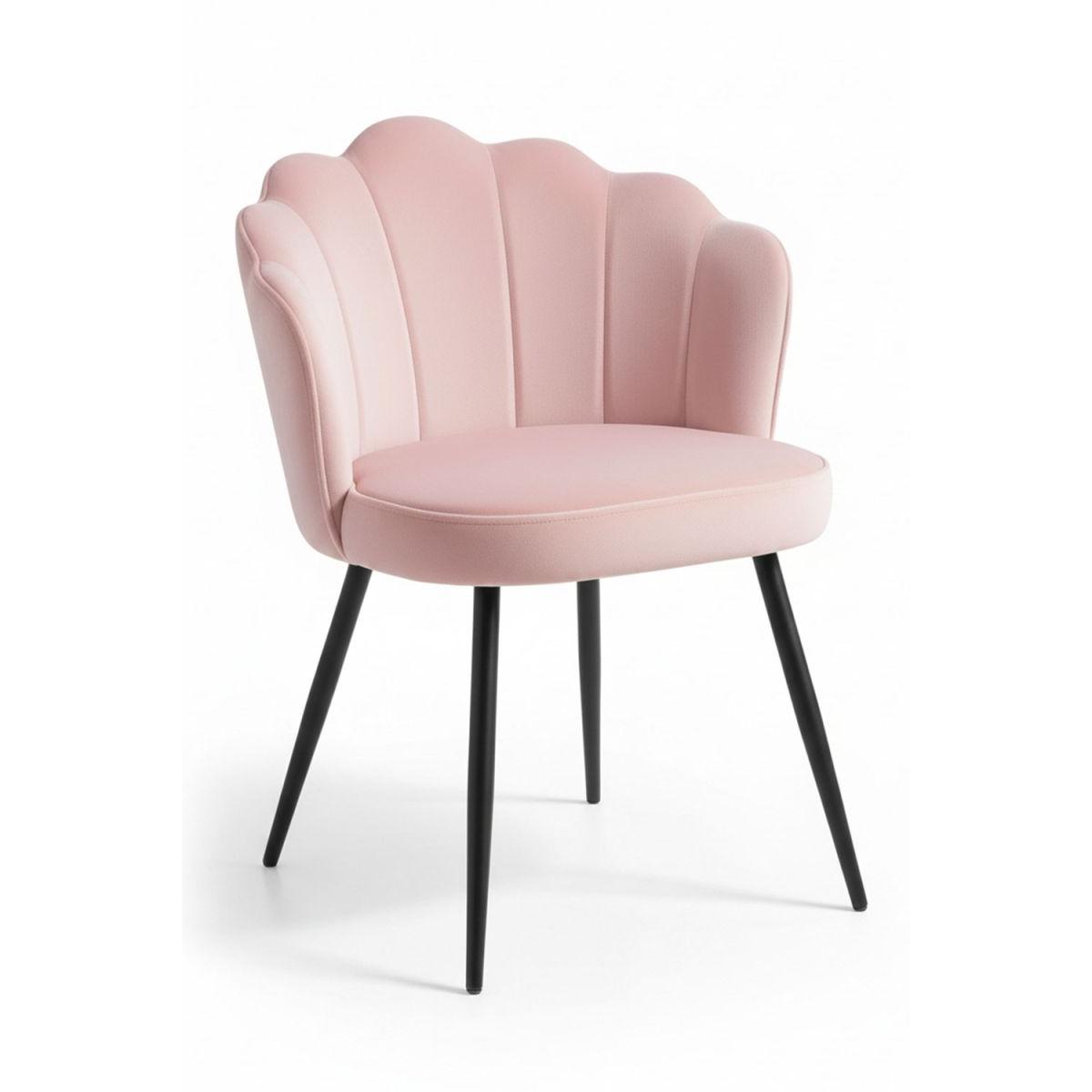 Regalos Miguel - Sillas Comedor - Silla Blume Terciopelo Patas Negras - Rosa