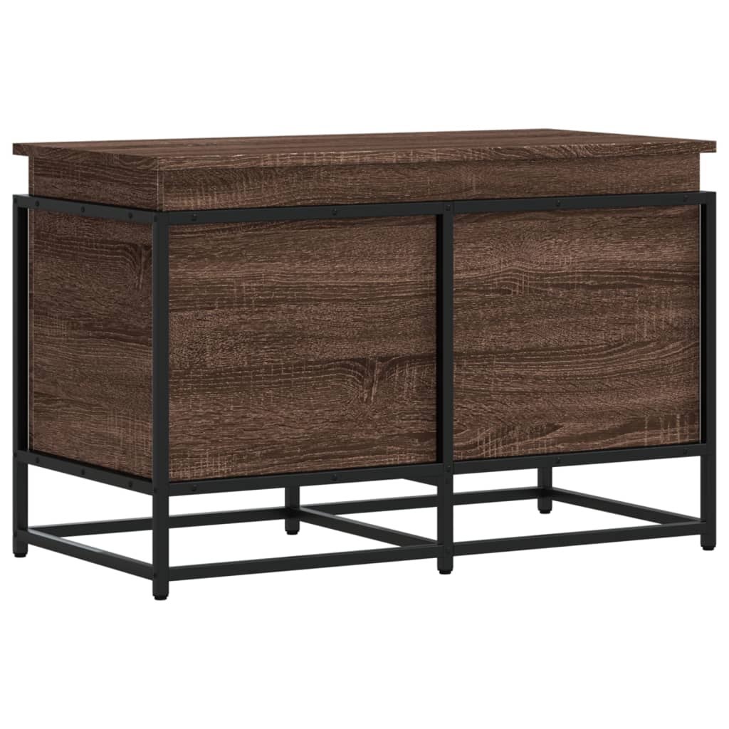 vidaXL Caja de almacenaje con tapa madera marrón roble 80x40x51,5 cm