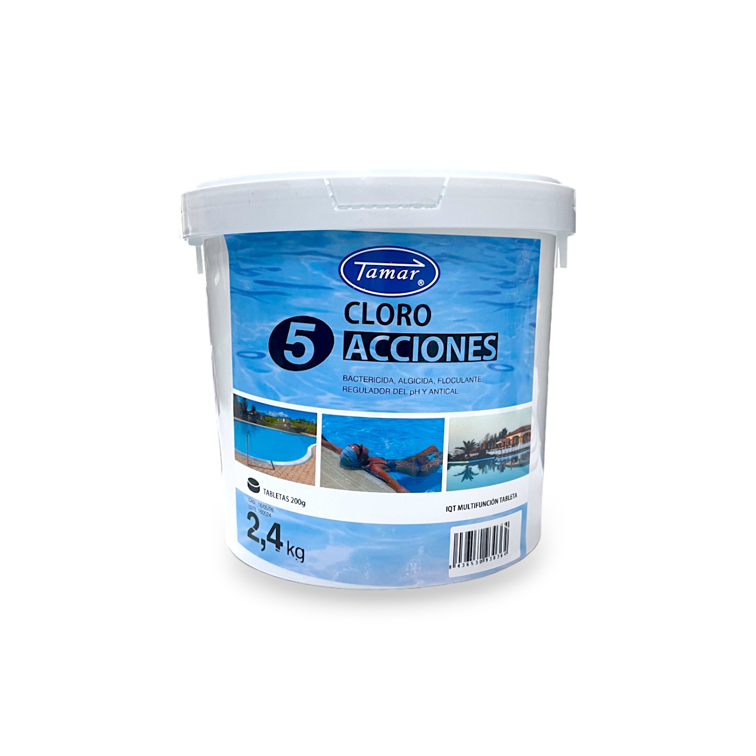 TopRed | Pastillas de Cloro para Piscina Tamar - 5 Acciones en 1 - Acción Bactericida, Algicida, Floculante, Regulador de Ph y Anti-cal