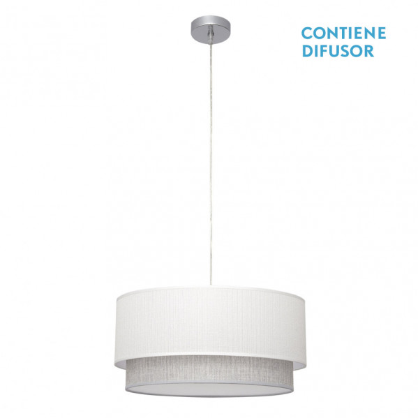 Lampara Colgante Kenya 3xe27 Blanco/gris Reg.50d de FABRILAMP.