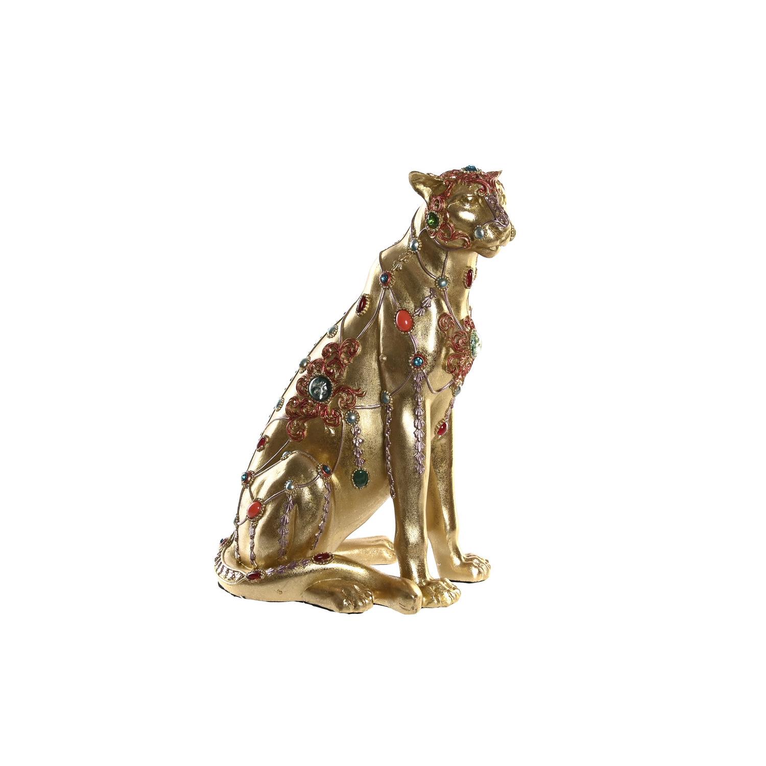 FIGURA RESINA 25,5X17X33 LEOPARDO DORADO FD199214