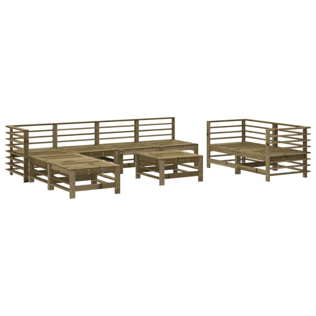 vidaXL Juego de muebles de jardín 9 pzas madera de pino impregnada