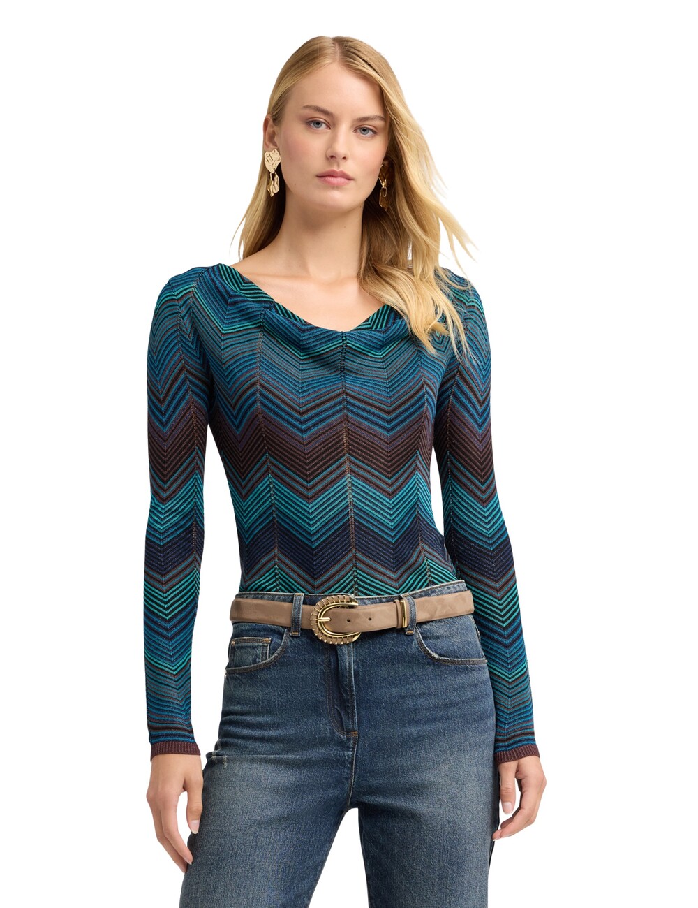 Motivi - Jersey jacquard en viscosa mezcla lurex