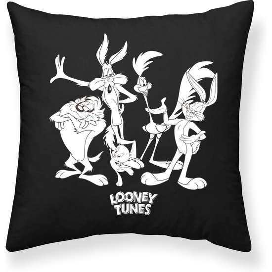 BL BELUM Funda de cojín 100% algodón Looney B&W A 45x45cm, funda de cojín suave, funda de cojín de varios tamaños, funda de cojín multicolor