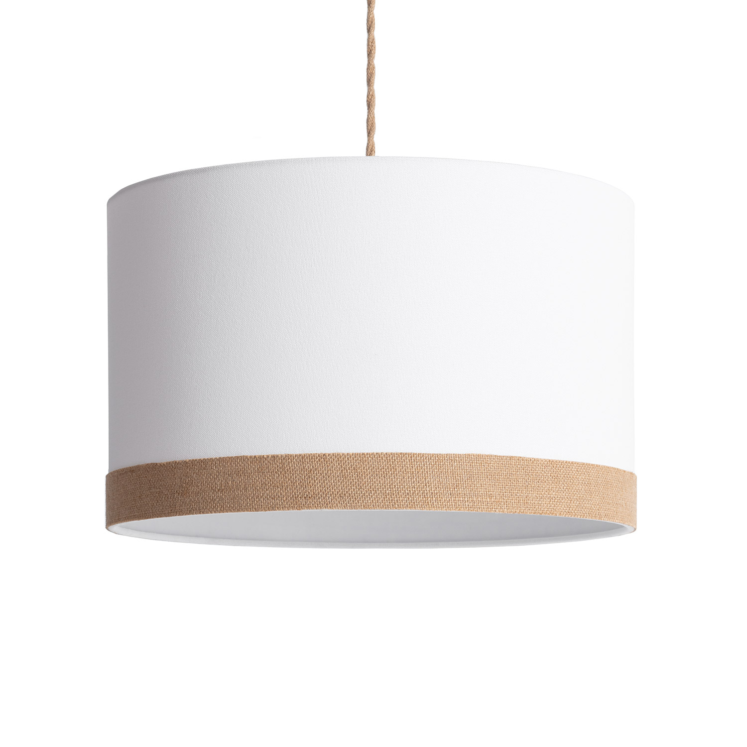 Ledkia Lámpara Colgante Tela Natural de Diseño Elegante y Acabados de Máxima Calidad