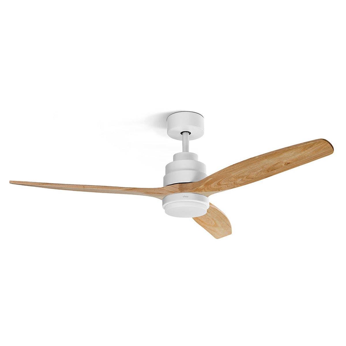 Ufesa - Ventilador de techo con luz Nepal de madera natural, 132 cm, 6 velocidades, temporizador hasta 8 h, modo invierno/verano y brisa natural, con mando a distancia