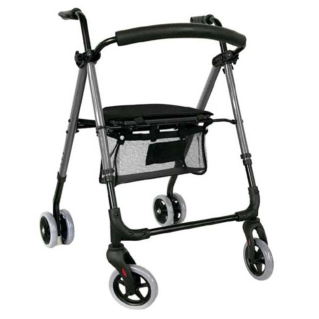 Andador para Ancianos Plegable Rollator Cuatro Ruedas con Freno — OrtoPrime