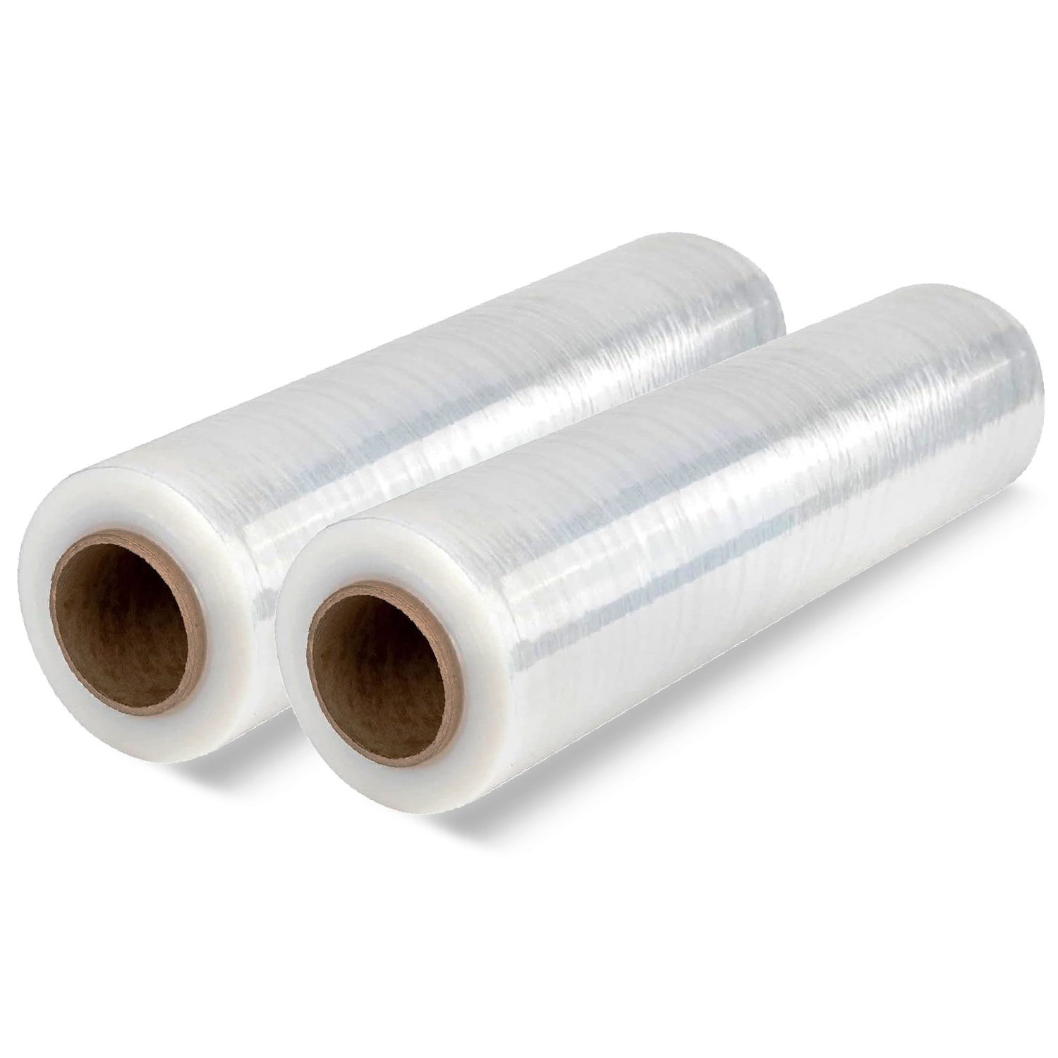 OFITURIA Film estirable, Film Transparente para Embalar de 50 cm de ancho y estirable hasta 300 Metros de Longitud, Rollo de Film Elástico Manual para Embalaje Industrial, 2 unidades