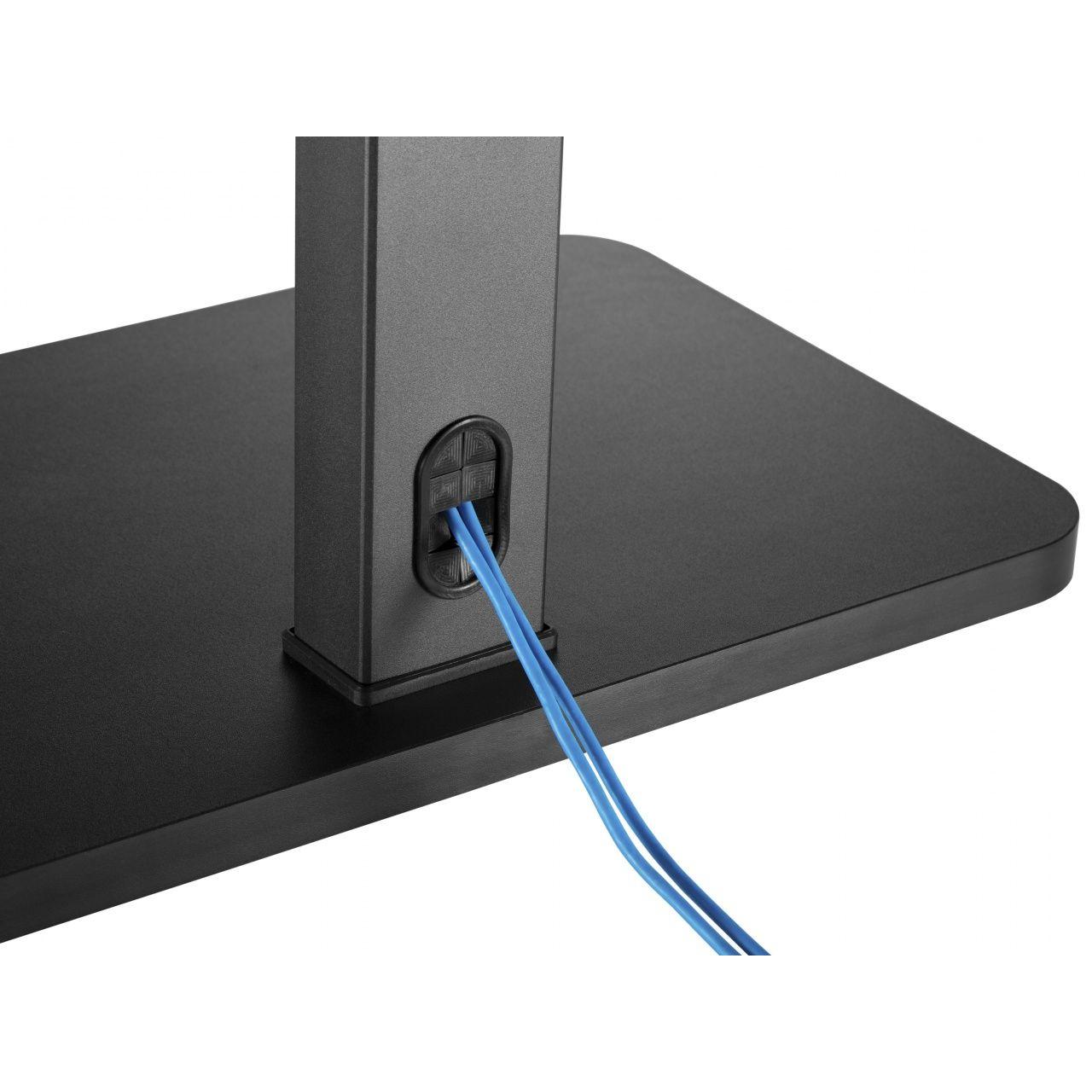 Equip - Soporte de suelo para TV modelo 650613 de acero robusto con base de melamina, regulable en altura y giro libre, compatible con televisores de 37 a 75 pulgadas y VESA hasta 600x400