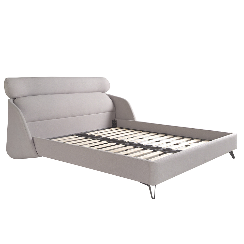 ANGEL CERDÁ 7161C Cama tela color gris claro , Gris Claro , Tela , 207 x 250 x 102