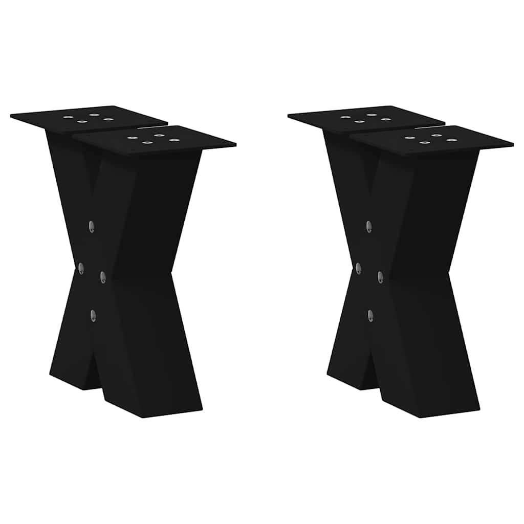 vidaXL Patas para mesa de centro en forma de X (2 unidades) 30 x (30-31) cm, acero