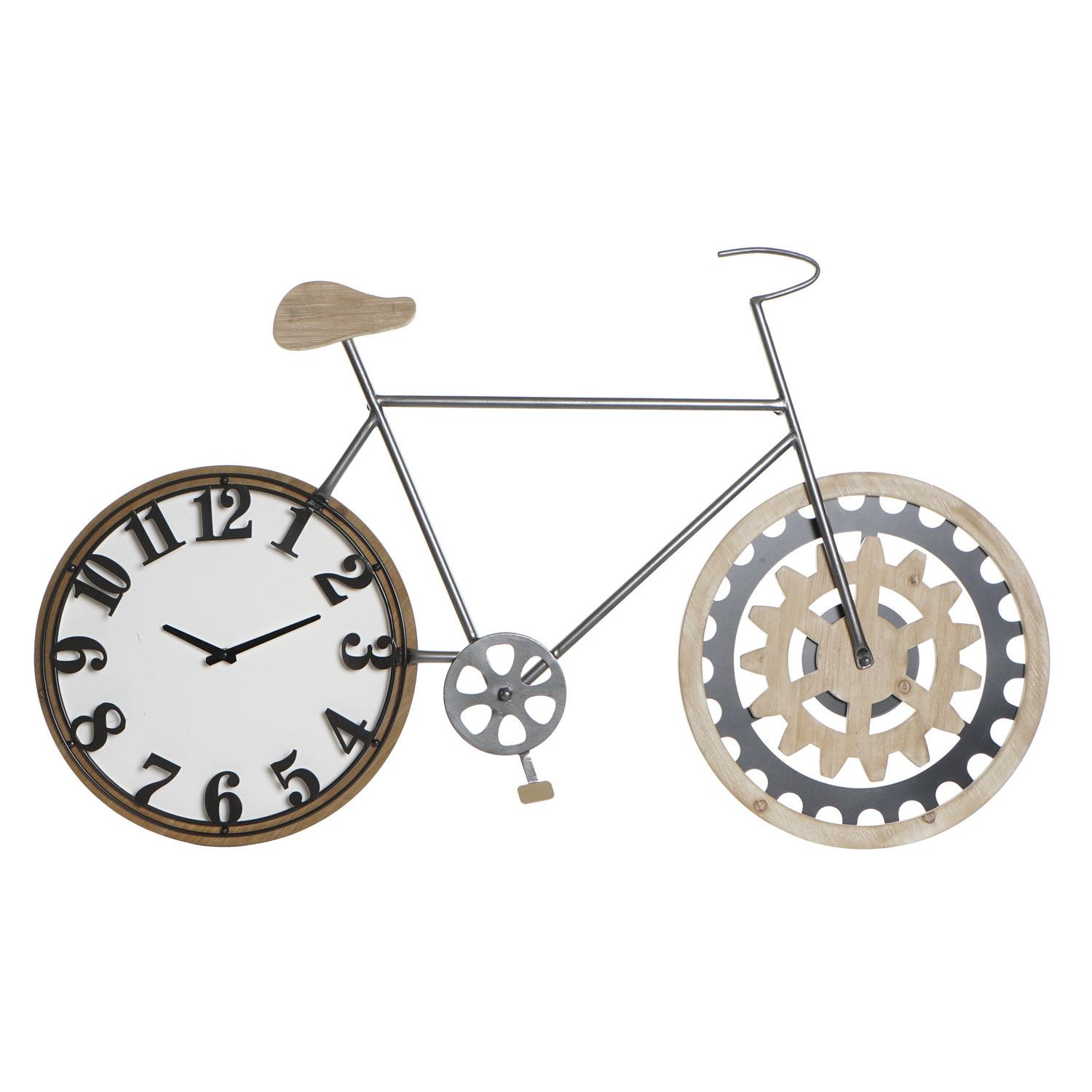 RELOJ PARED METAL MDF 108X6,4X63,5 BICICLETA NEGRO RE187109