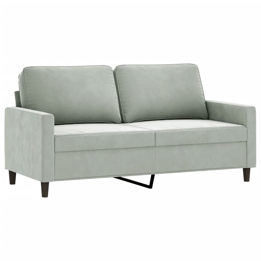 vidaXL Sofá de 2 plazas de terciopelo gris claro 140 cm
