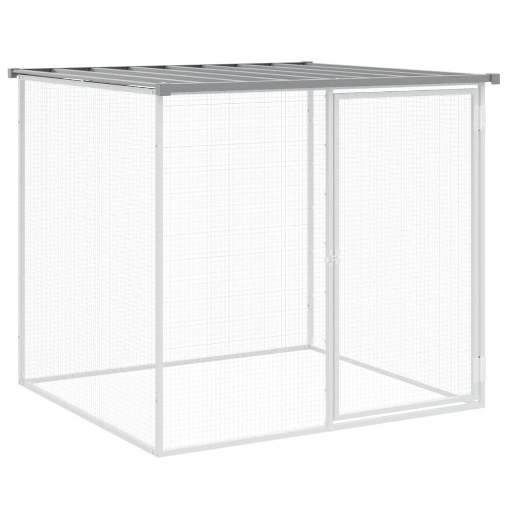 vidaXL Jaula de Gallinas con Toldo Gallinero Caseta Acero Galvanizado Color Antracita,  Gris claro, y mas