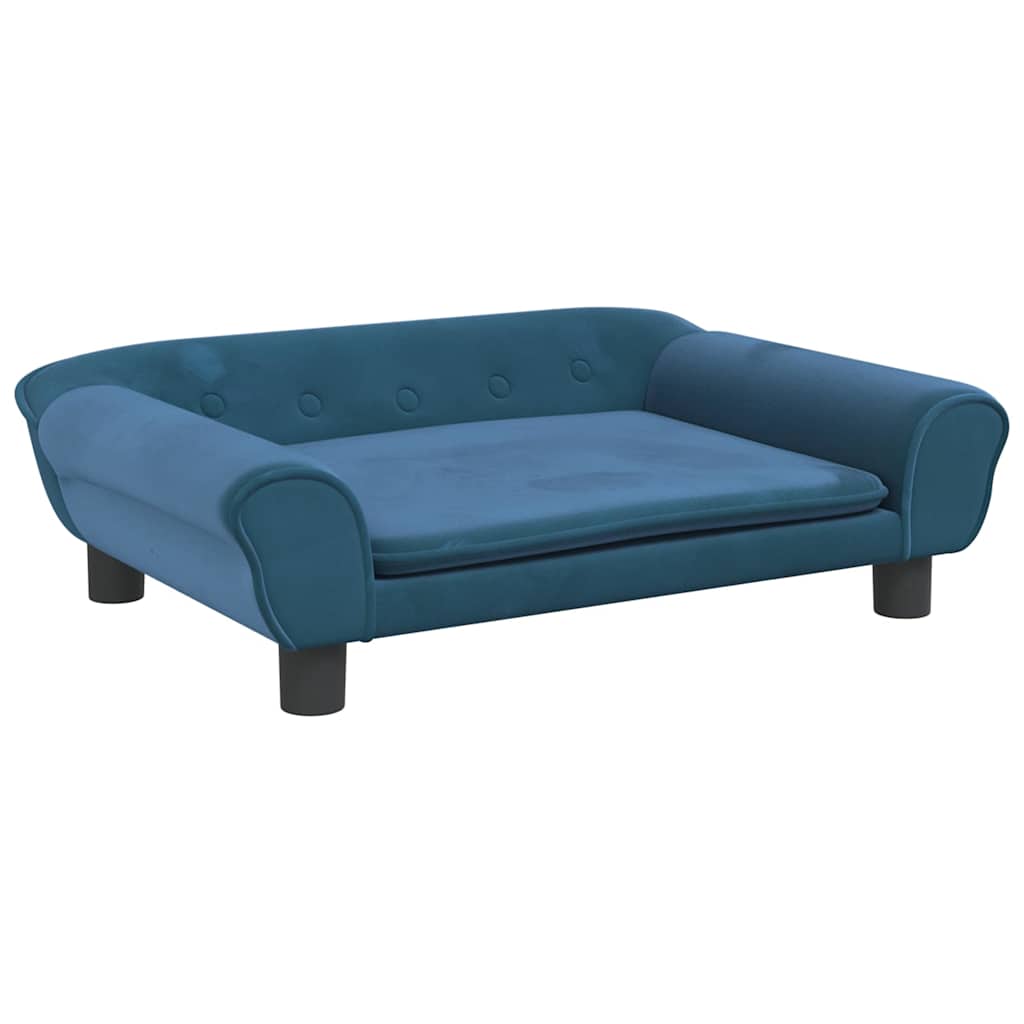 vidaXL Cama para perros de terciopelo azul 70x48x22 cm