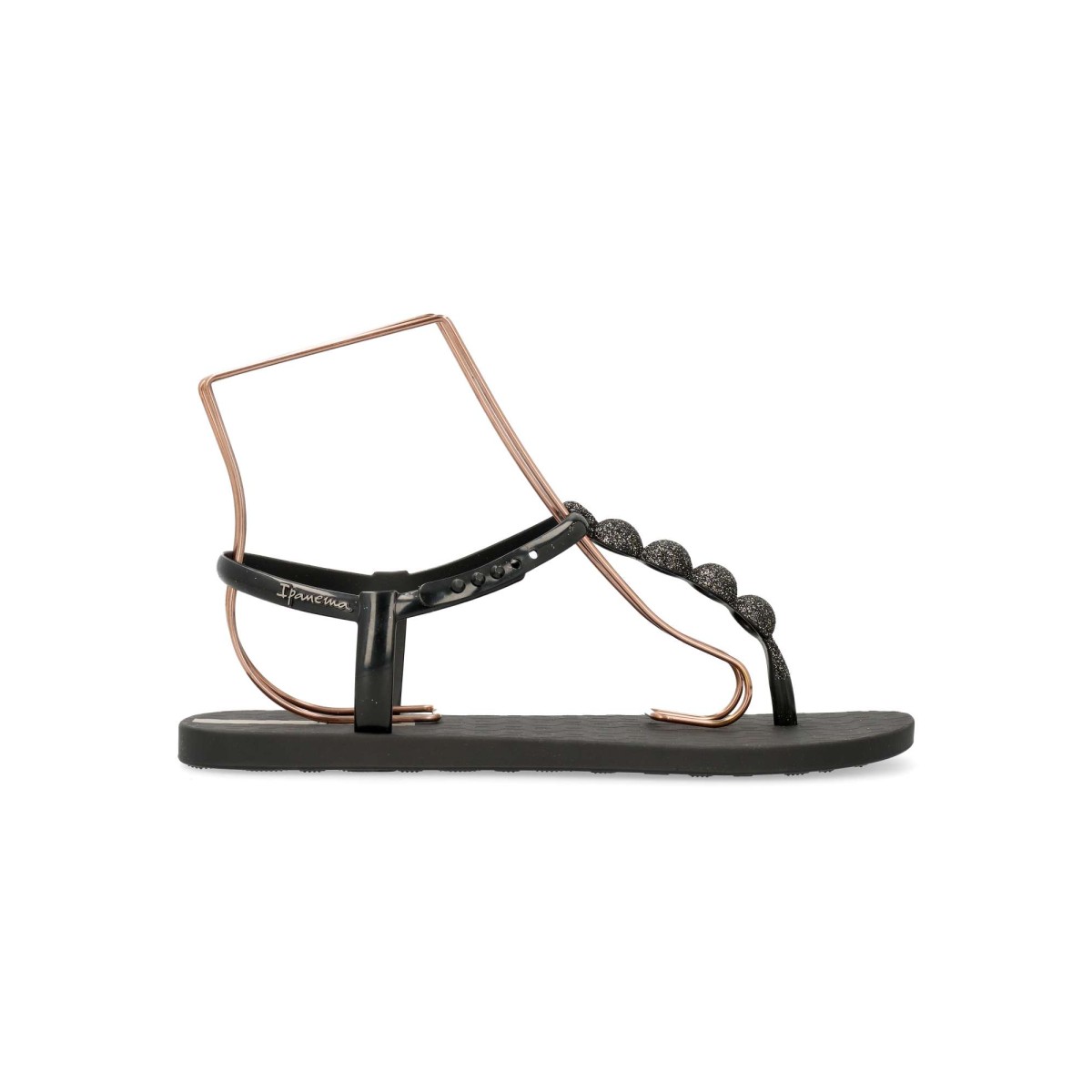 Ipanema - Sandalias de playa Class Easy On Glow para mujer, cómodas y elegantes con tira de brillo, suela de goma flexible y ligera, color beige