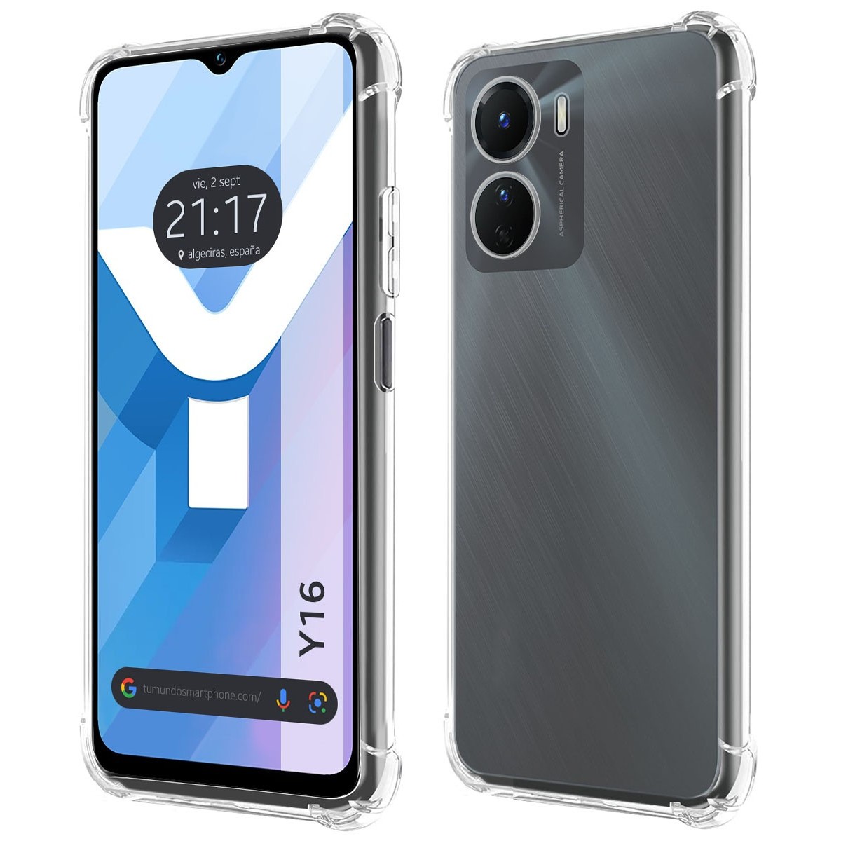 Tumundosmartphone Funda Silicona Antigolpes TPU para Vivo Y16 con Refuerzo en Esquinas