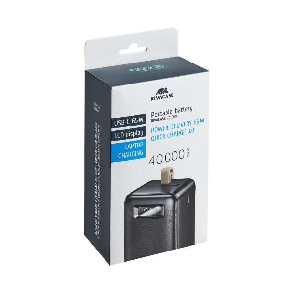 Rivacase VA1084 batería externa Polímero de litio 40000 mAh Negro
