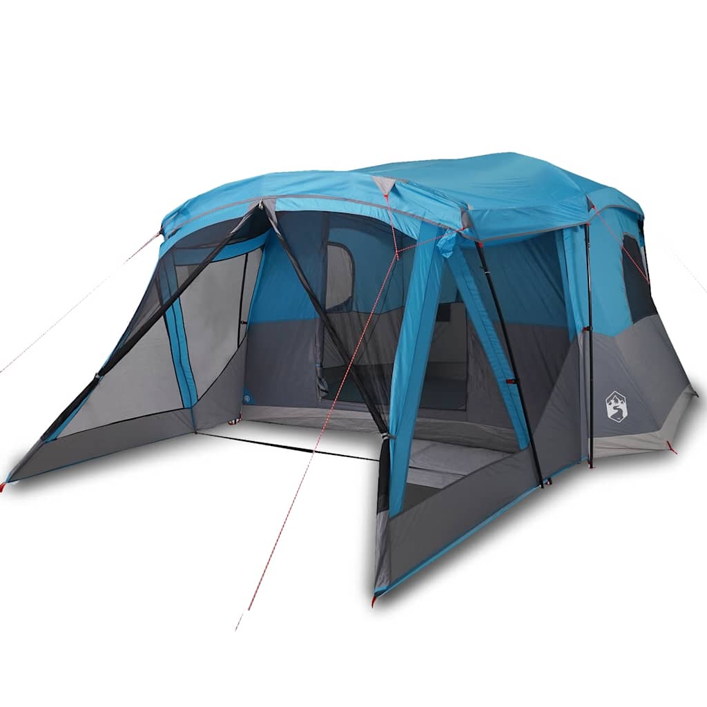vidaXL Tienda de campaña con porche 4 personas impermeable azul