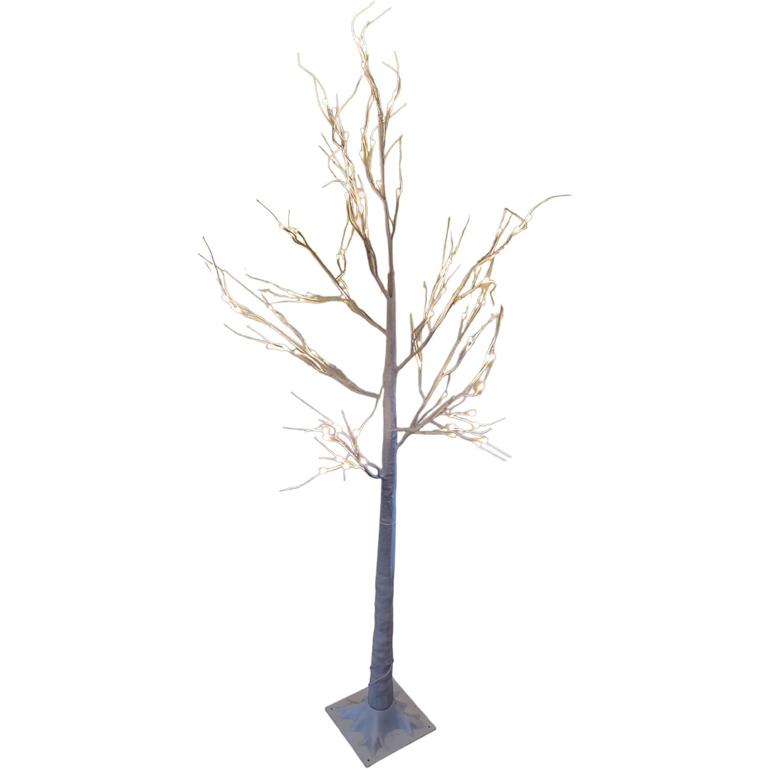Jandei - Árbol Led Decorativo Navidad 150 Cm Blanco Cálido 80 Leds