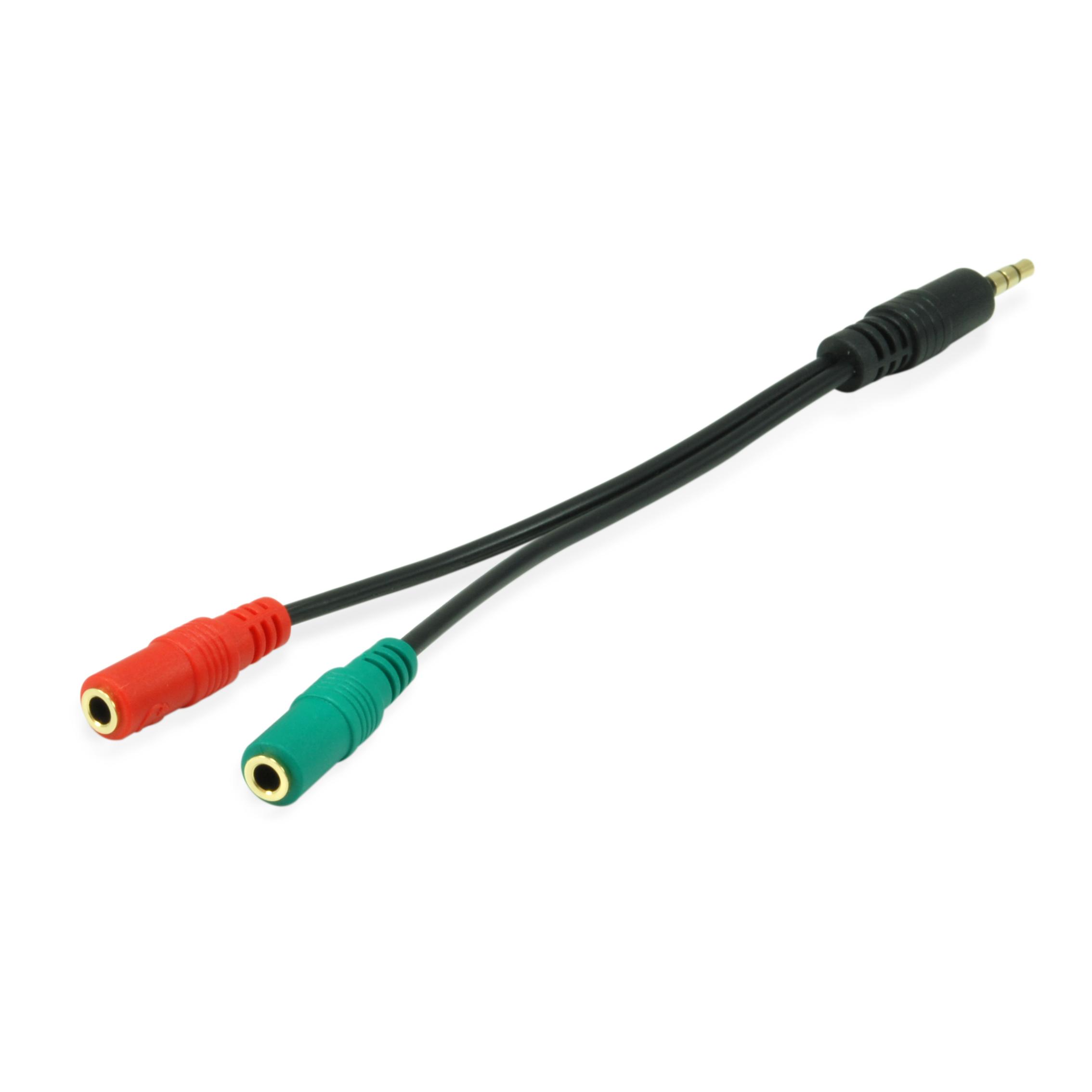 Equip 147943 audio cable 1.5m 2 x 3.5mm with gold-plated connectors, black PVC jacket, and plug-and-play functionality, perfect for connecting devices with 3.5mm jack.