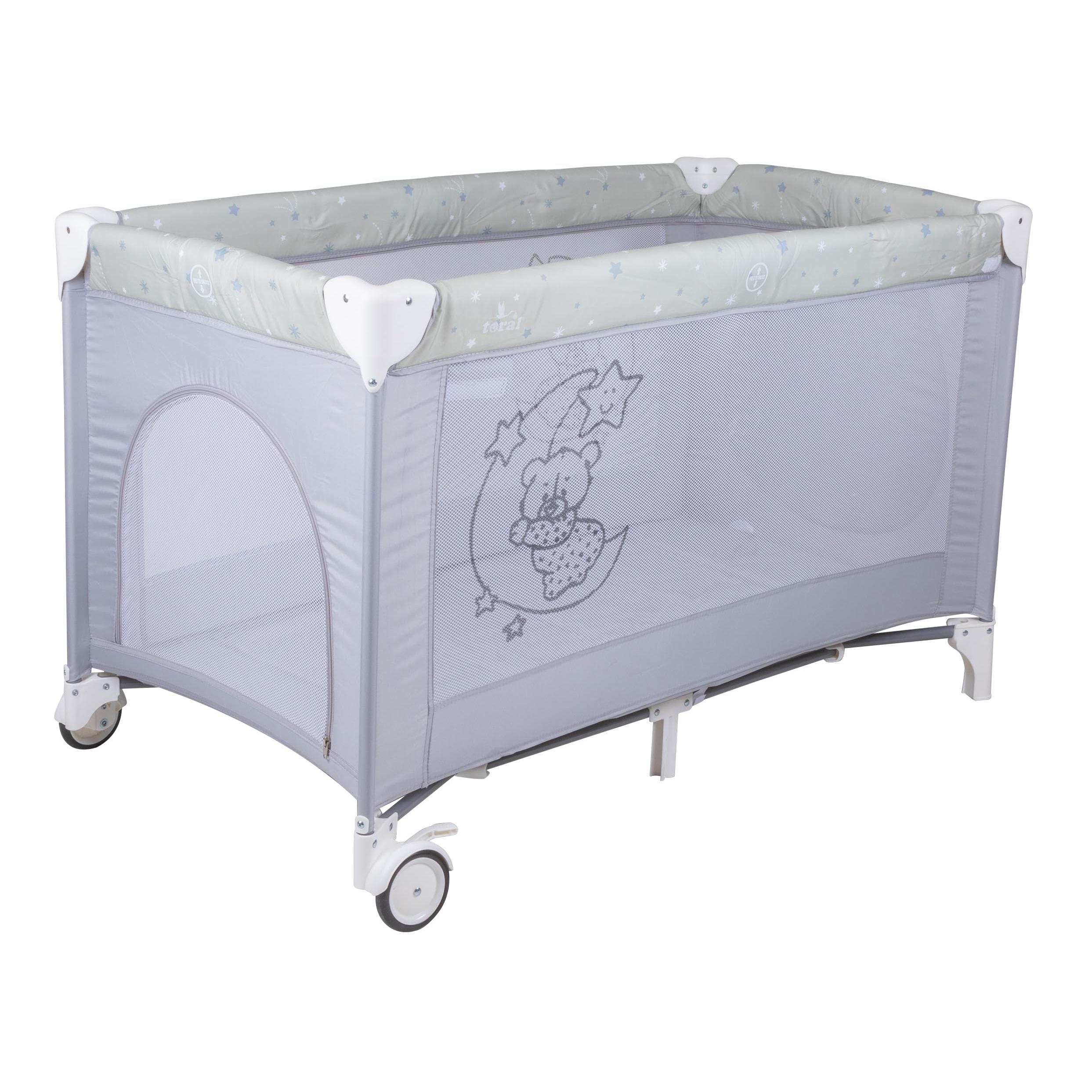 Toral Cuna de Viaje Bebe con Colchon - Parque Cuna Bebe 2 en 1, Cuna Viaje Bebe Plegable y Seguro, Ideal para Casa y Viaje, Práctico Parque Infantil para Dormir y Jugar Modelo Pretty