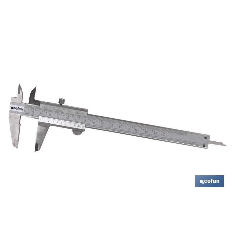 Calibre pie de rey acero inoxidable 0-200