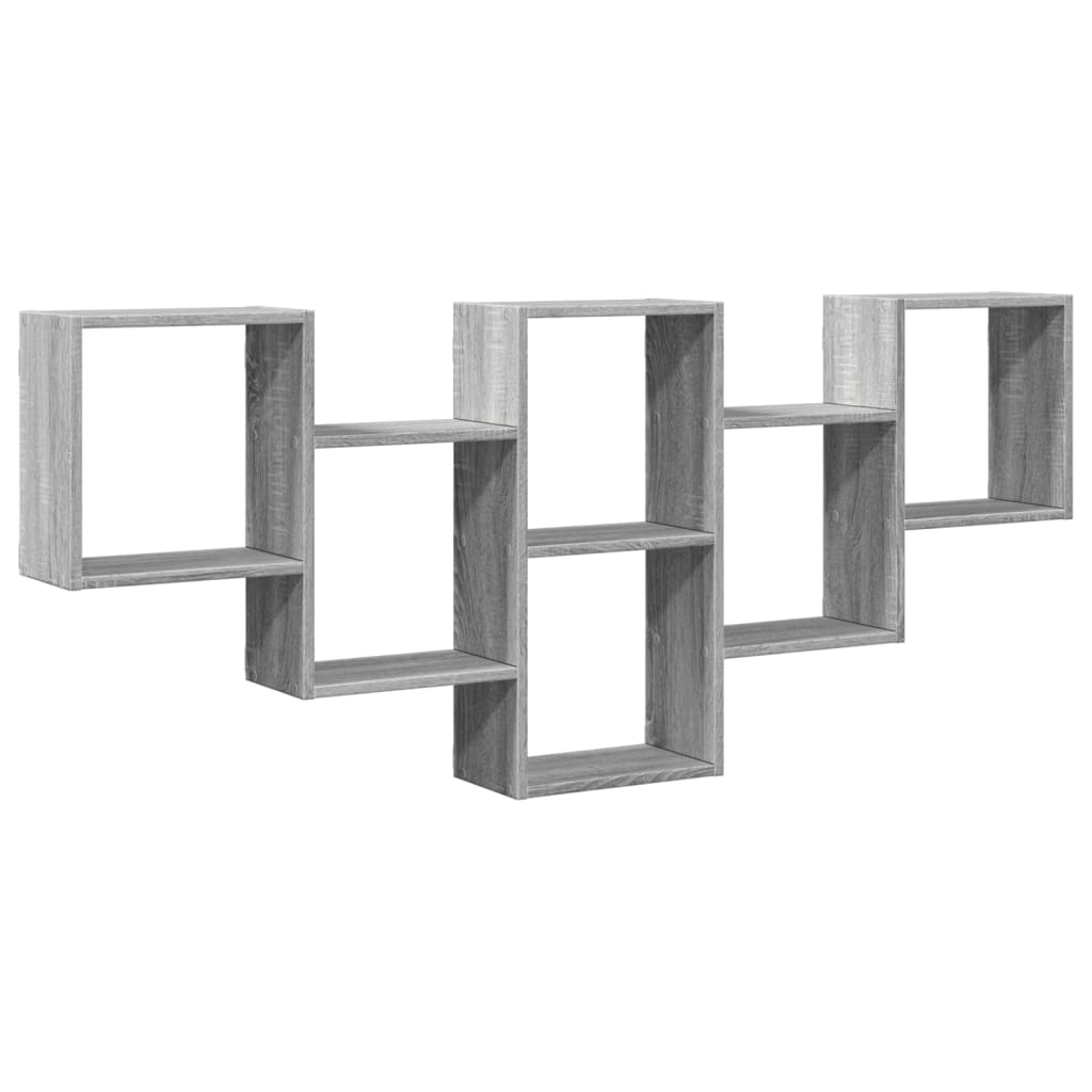 vidaXL Estantería de pared madera ingeniería gris Sonoma 159x18x66 cm