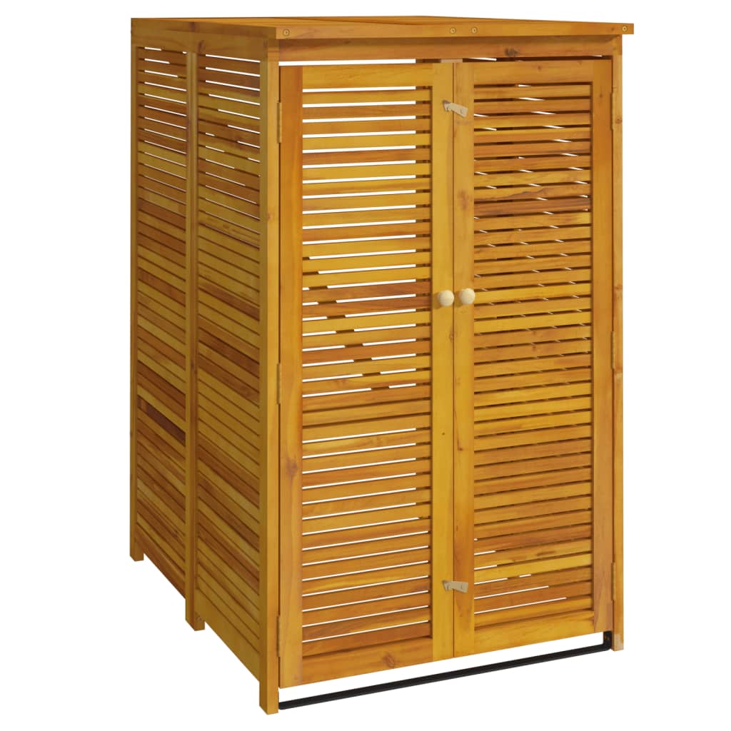 vidaXL Cobertizo doble para cubo de basura madera acacia Dimensiones 1 Cubo (70x89x117 cm), 2 Cubos (140x89x117 cm)