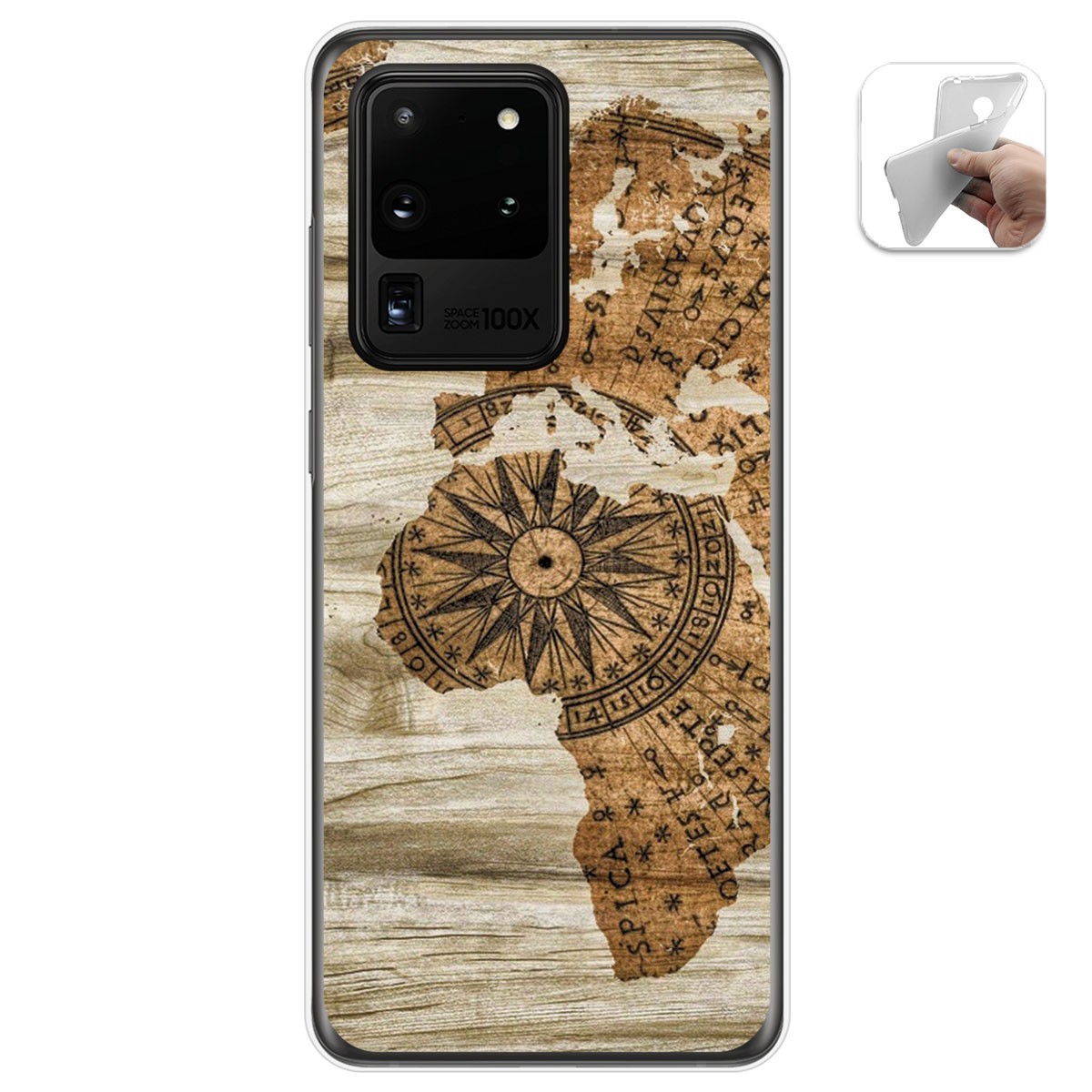 Tumundosmartphone Funda Gel Tpu para Samsung Galaxy S20 Ultra diseño Madera 07 Dibujos