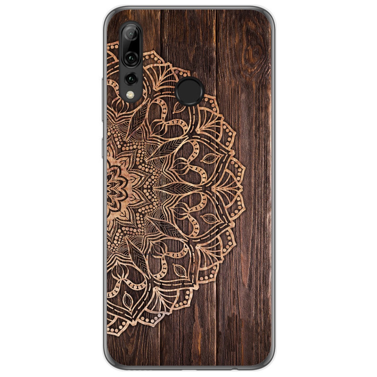 Tumundosmartphone Funda Gel Tpu para Huawei P Smart Plus 2019 diseño Madera 06 Dibujos