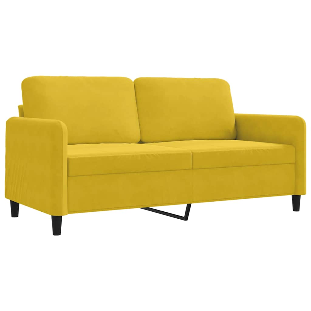vidaXL Sofá de 2 plazas terciopelo amarillo 140 cm