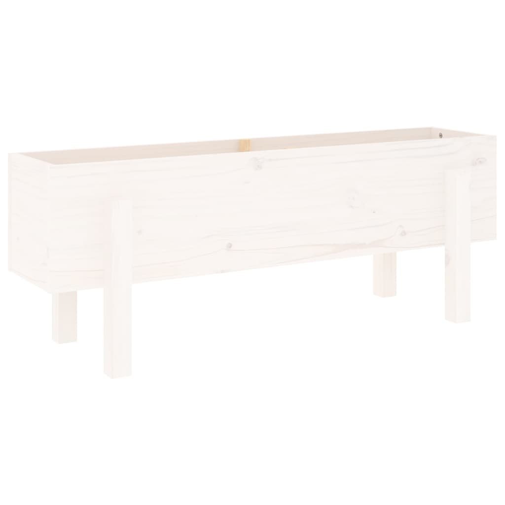 vidaXL Arriate elevado de jardín madera maciza pino 101x30x38cm Color Pino blanco,  Pino gris,  Pino marrón miel y mas