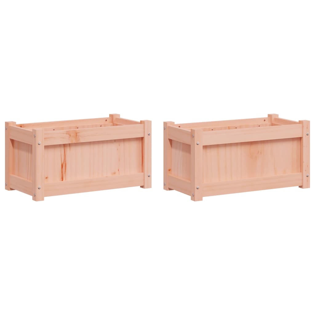 vidaXL Jardineras de jardín 2 unidades madera maciza Color Pino natural,  Blanco,  Marrón y mas