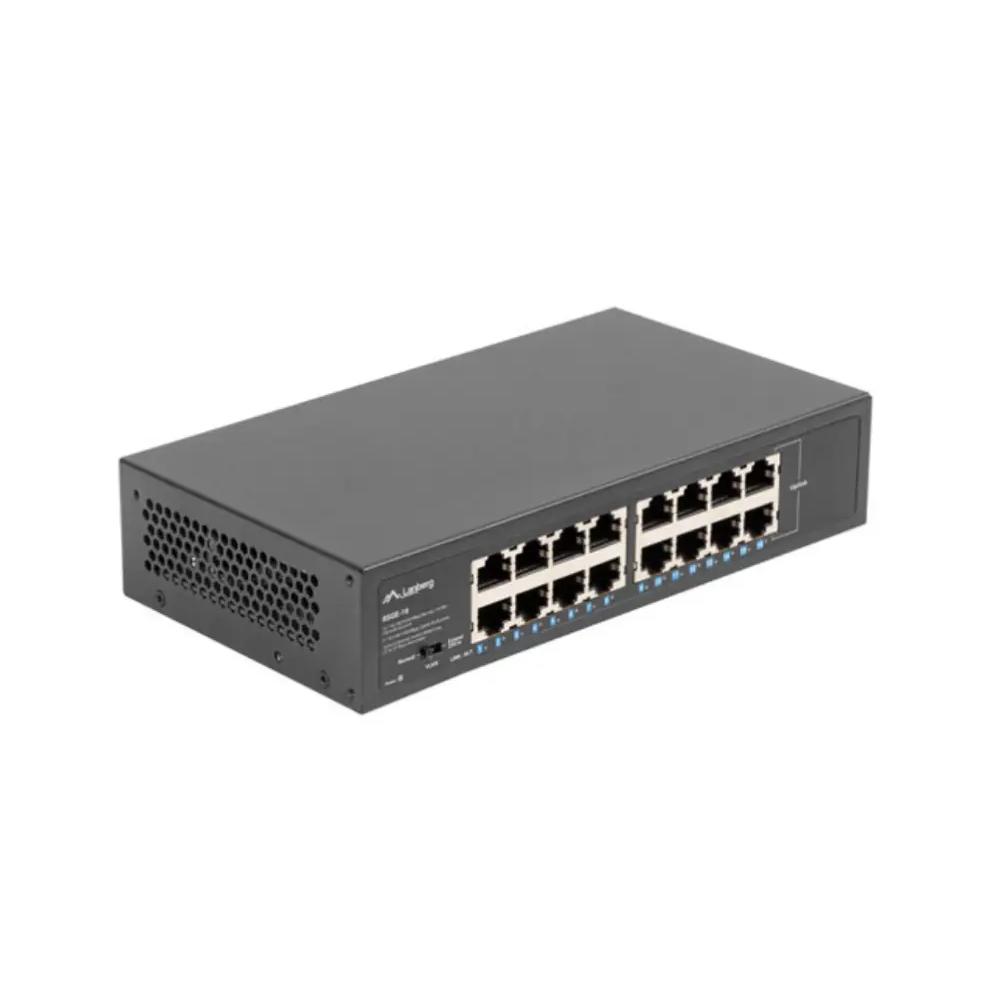 Switch Lanberg RSGE-16 16 Puertos Gigabit Ethernet No Administrado 1U Rack Metal IP20