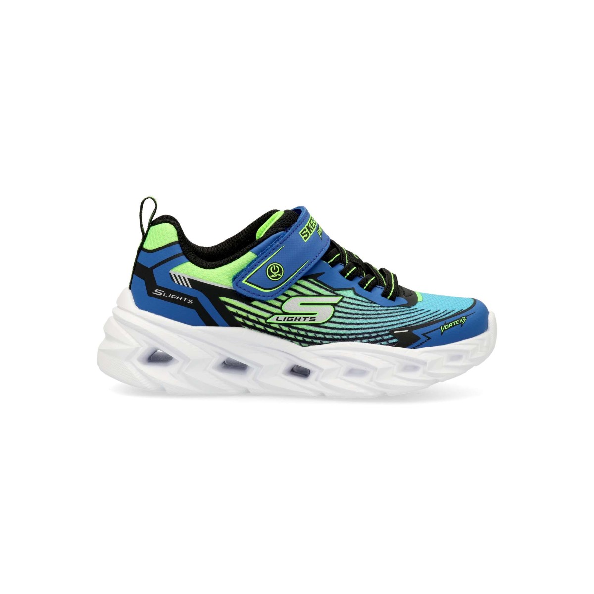 Skechers - Zapatillas deportivas S Lights Vortex 3.0 para niño con suela luminosa y cierre adaptativo, malla degradada con capas sintéticas