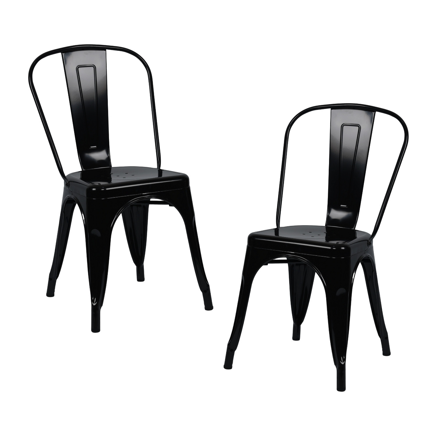 Pack 2 Sillas Apilables Industriales de Acero 45x45x85cm Thinia Home