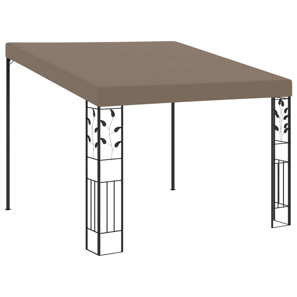vidaXL Cenador con montaje en la pared gris taupe 3x3x2,5 m