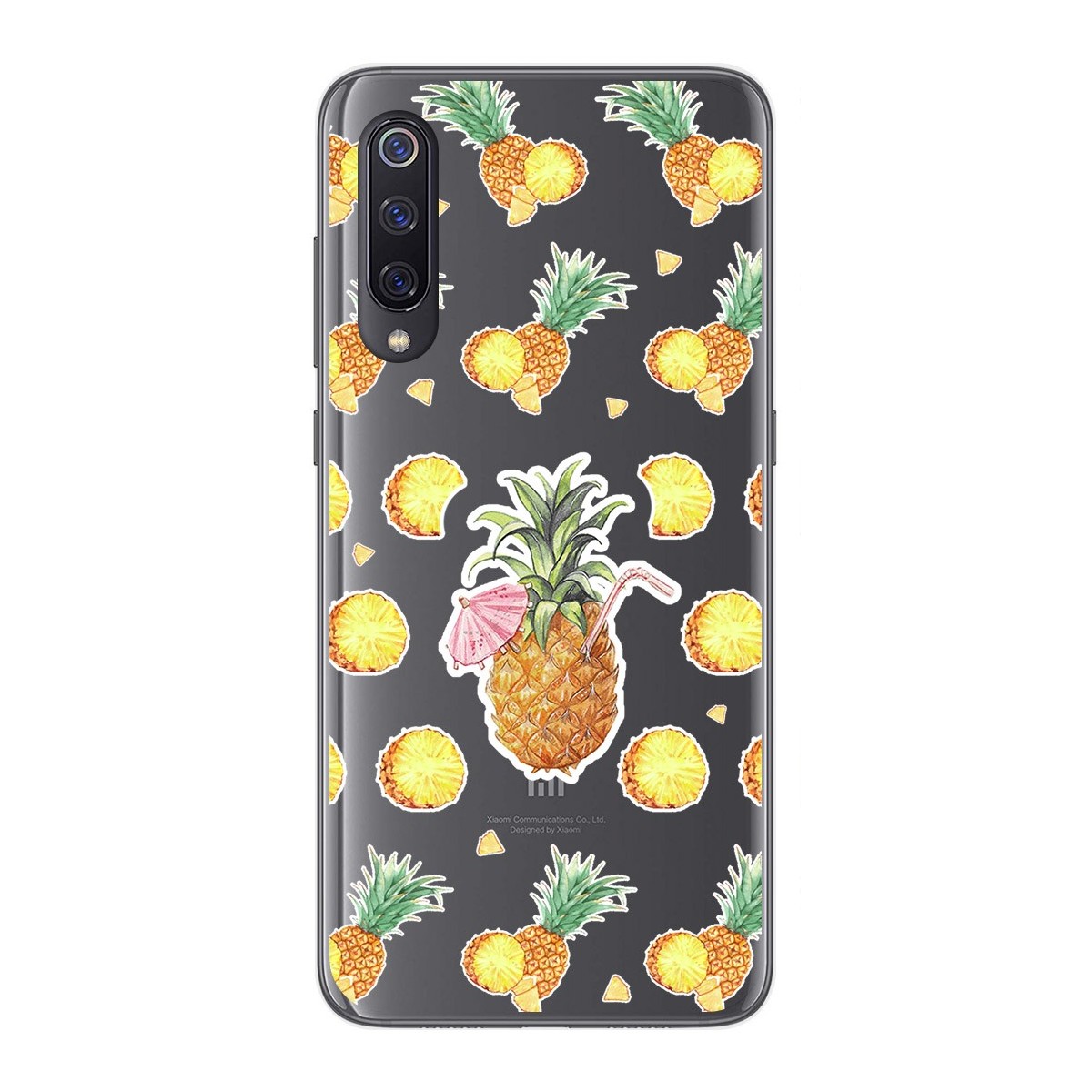 Tumundosmartphone Funda Gel Transparente para Xiaomi Mi 9 diseño Piña Dibujos