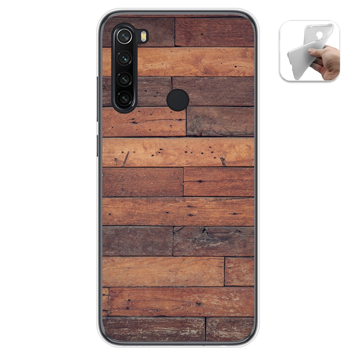 Tumundosmartphone Funda Gel Tpu para Xiaomi Redmi Note 8T diseño Madera 03 Dibujos