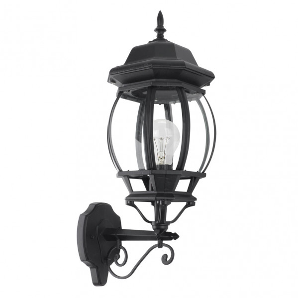 Aplique exterior aluminio caelum 1xe27 negro ip44 54x19x28 cm