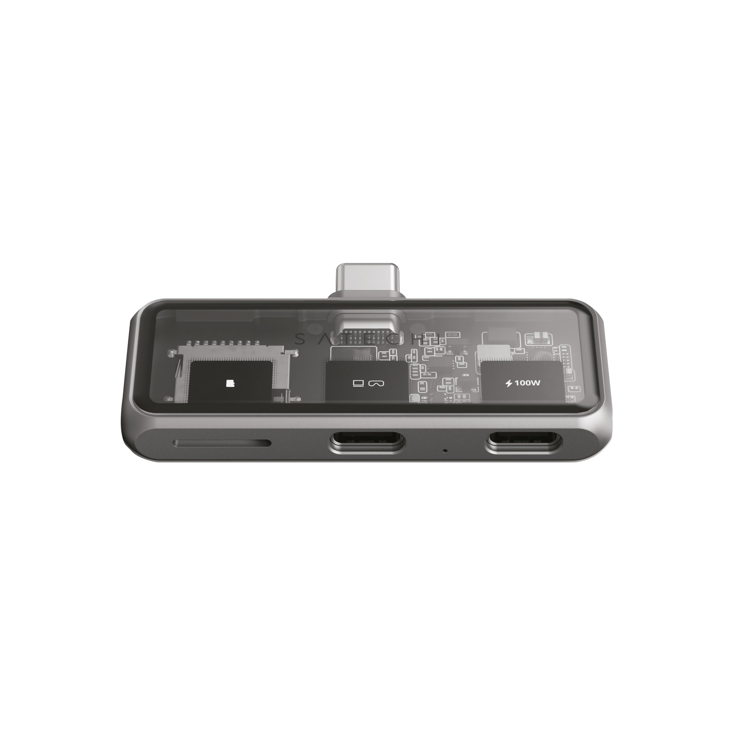 SATECHI 3 en 1 Mobile Hub USB C, Carga PD 100W, Datos hasta 10Gbps, Salida de Vídeo 4K@60Hz y Lector MicroSD, Adaptador Portátil para iPhone, iPad, Switch y más