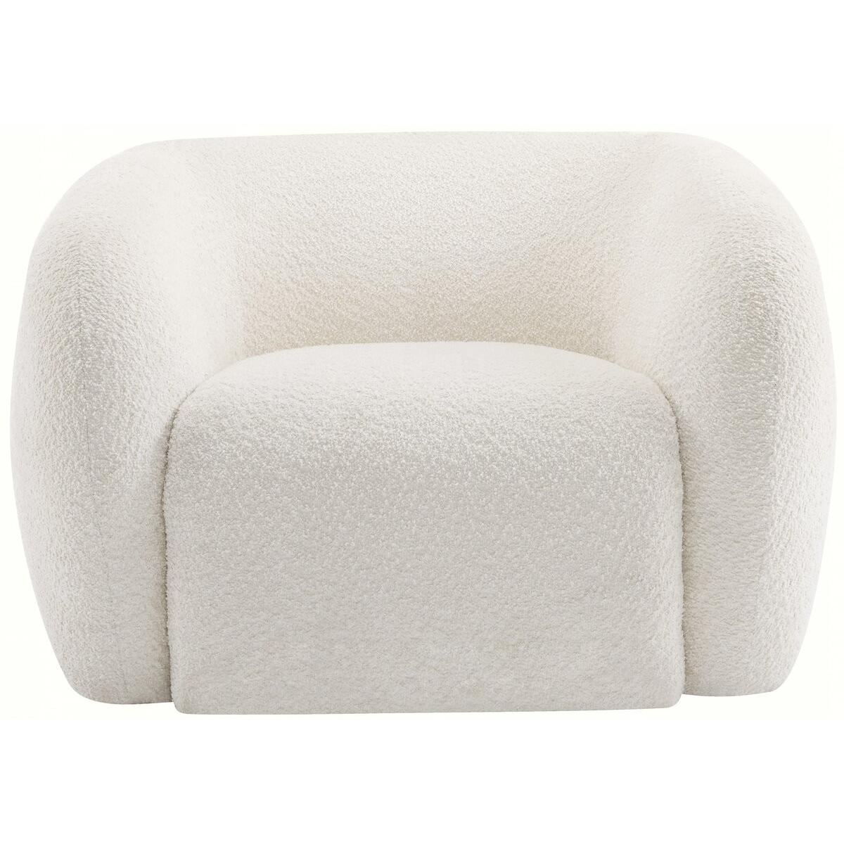 Habitat y Jardin - Sillón de tela bouclé "Washington" - Blanco